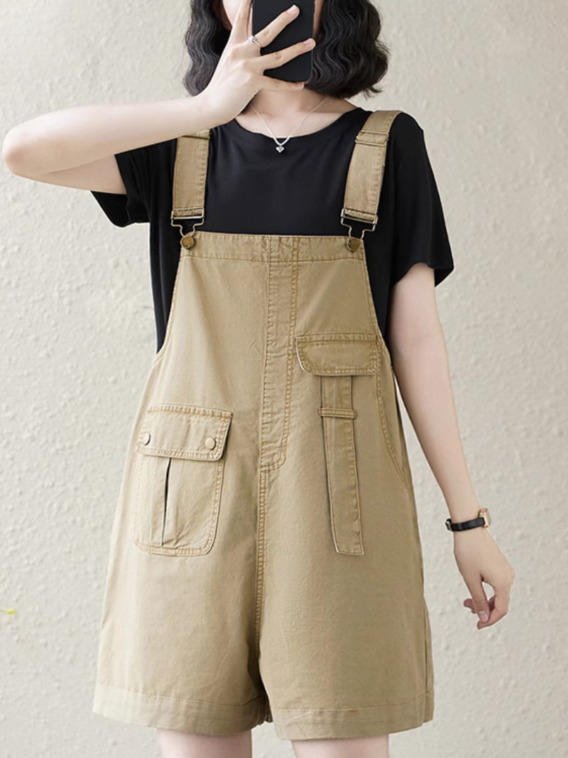 Women's Summer Casual Loose Versatile Side Pocket Style Dungaree