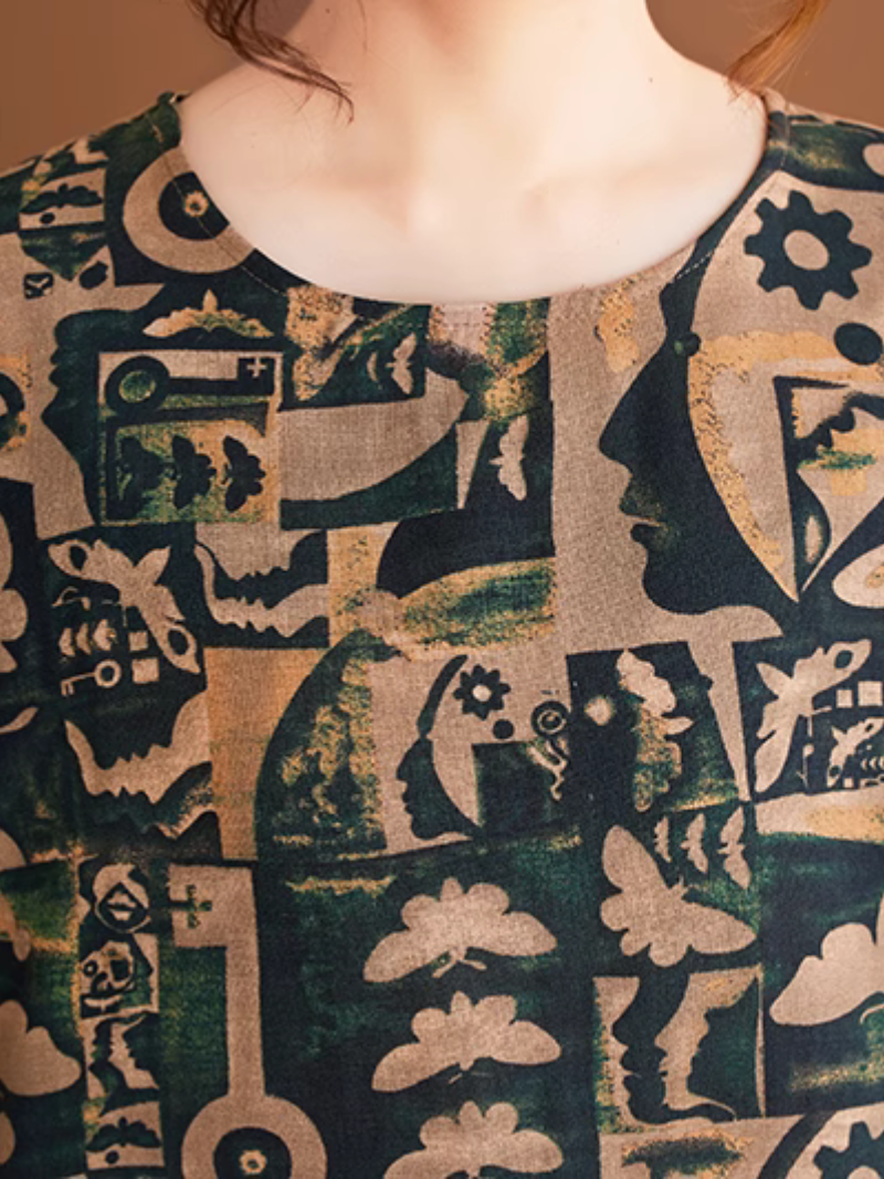 Women's Beautiful & Unique Summer Printed Midi-Dress