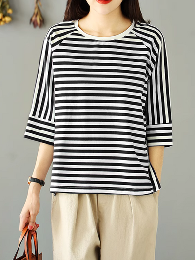 Women's ldeal for Casual Days Striped T-Shirt Top