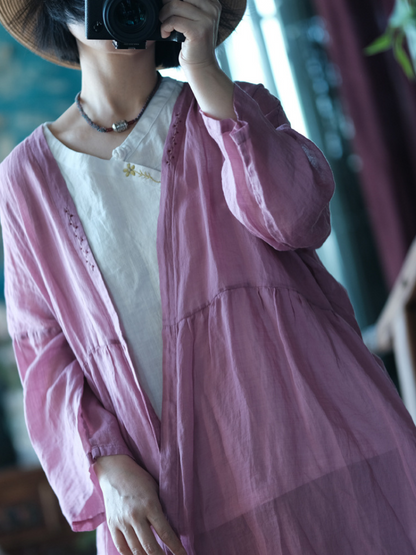 Women's Summer Beautiful & Comfy Printed  Loose Cardigan Dress