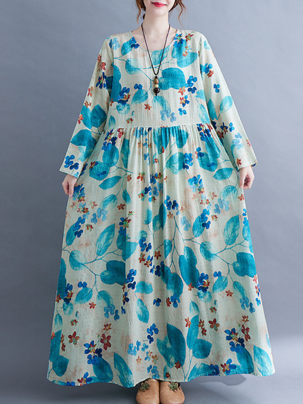 Sunlit Strolls Maxi Dress — Flowy Cotton-Linen, Effortlessly Flattering Everyday Elegance