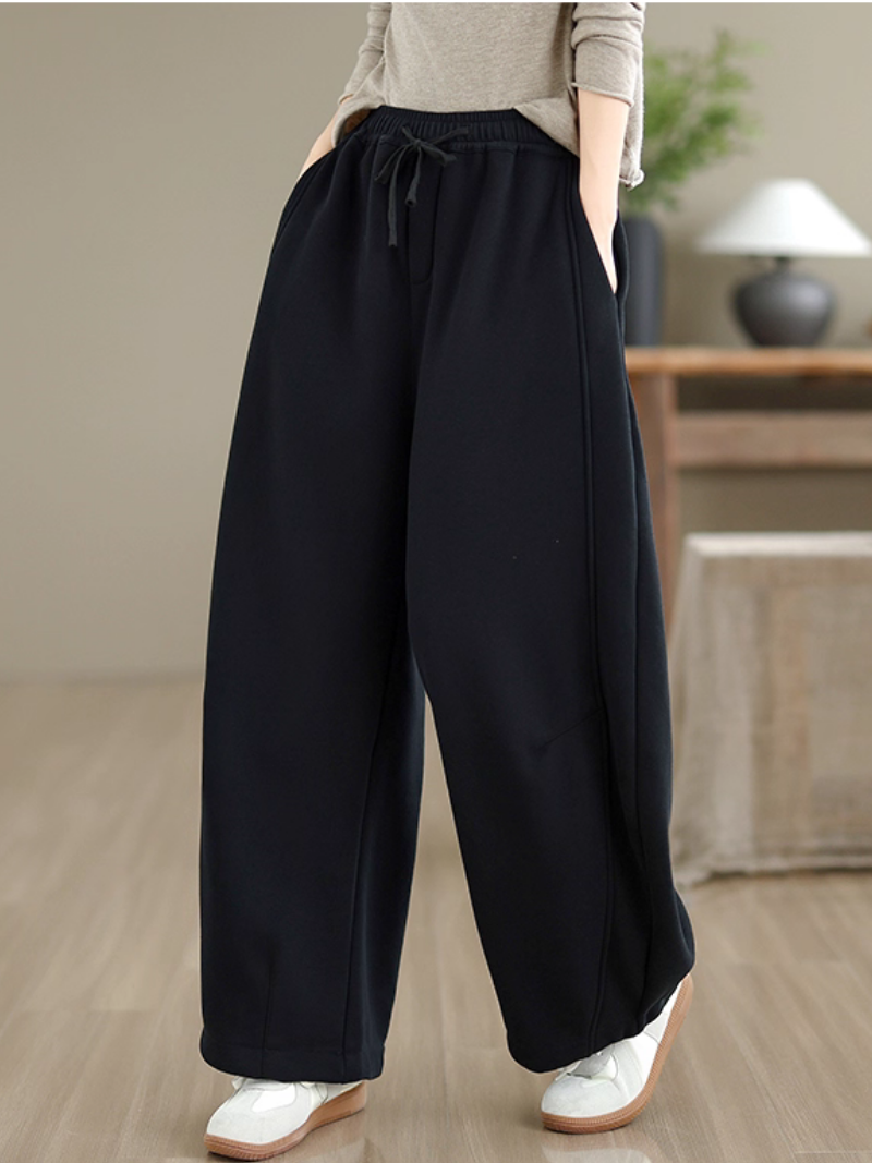 Elevated Wide-Leg Women’s Sweatpants, Fleece Warmth with High-Rise Ease Everyday Style