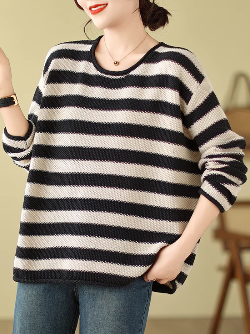 Women's Casual comfort Striped knitted Sweater