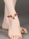 Antique Feet Chain 2024 New Trendy Women's Bell with Sound Retro Chinese Red Feet Chain