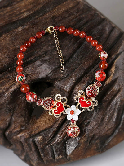 Antique Feet Chain 2024 New Trendy Women's Bell with Sound Retro Chinese Red Feet Chain