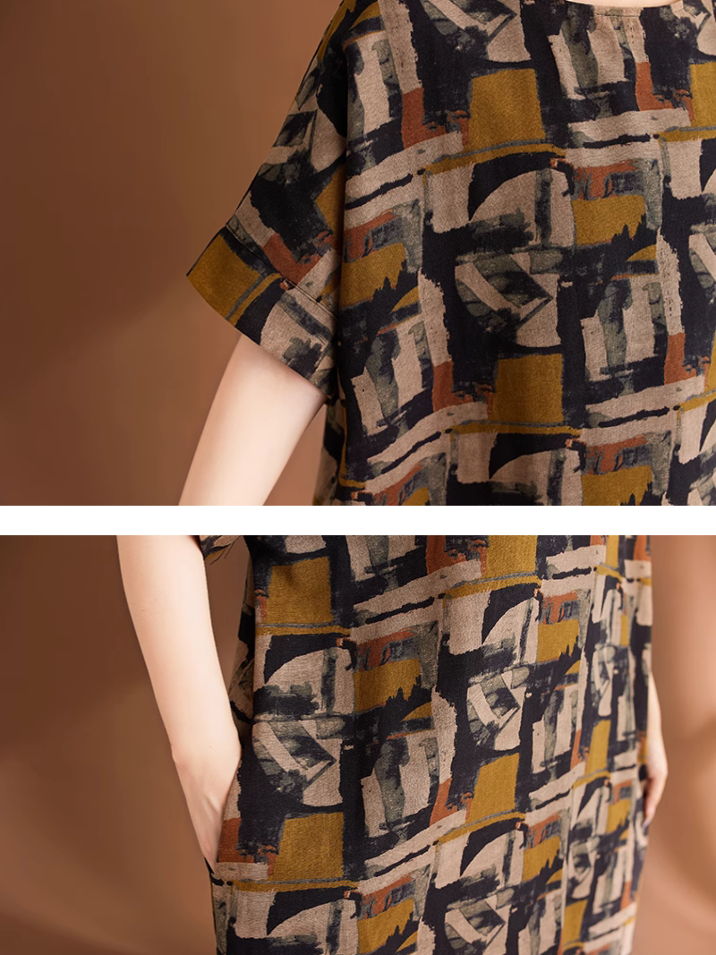 Women's  Summer Casual & Trendy Printed Midi-Dress