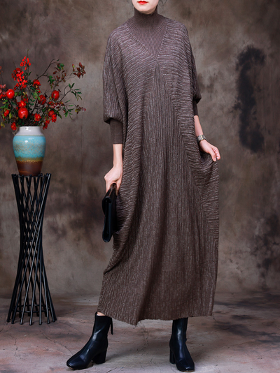 Women's Elegance knitted Bat-Sleeve Maxi dress