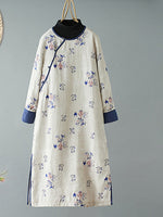 Dreamny Printed A-line Skirt Dress for Women | Linen Cotton Long Dress