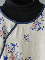 Dreamny Printed A-line Skirt Dress for Women | Linen Cotton Long Dress
