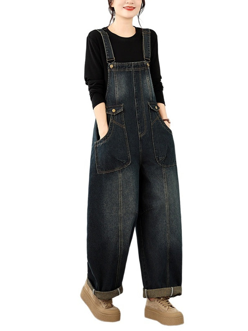 Easygoing Weekend Wide-Leg Denim Overalls