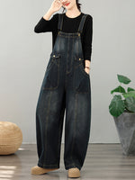 Easygoing Weekend Wide-Leg Denim Overalls