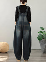 Easygoing Weekend Wide-Leg Denim Overalls