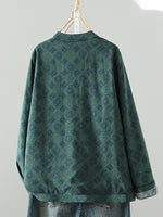 Retro Dreamy Style Fleece Lined Cotton Linen Coat for Women