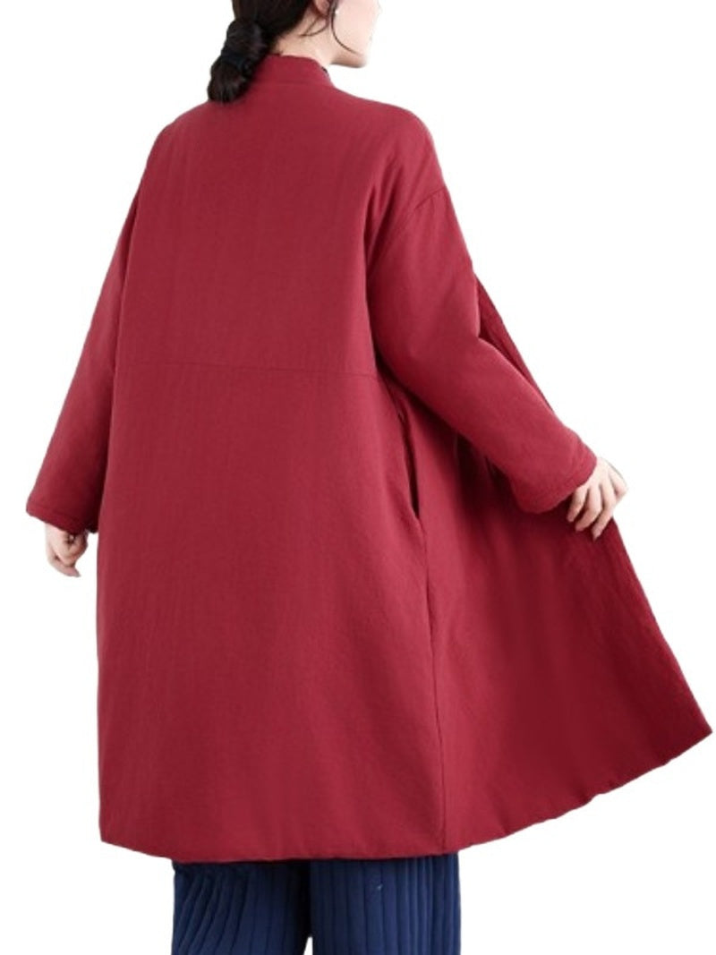 Winter Stylish Weekend V-Neck Padded Long Coat