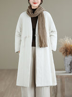 Winter Stylish Weekend V-Neck Padded Long Coat