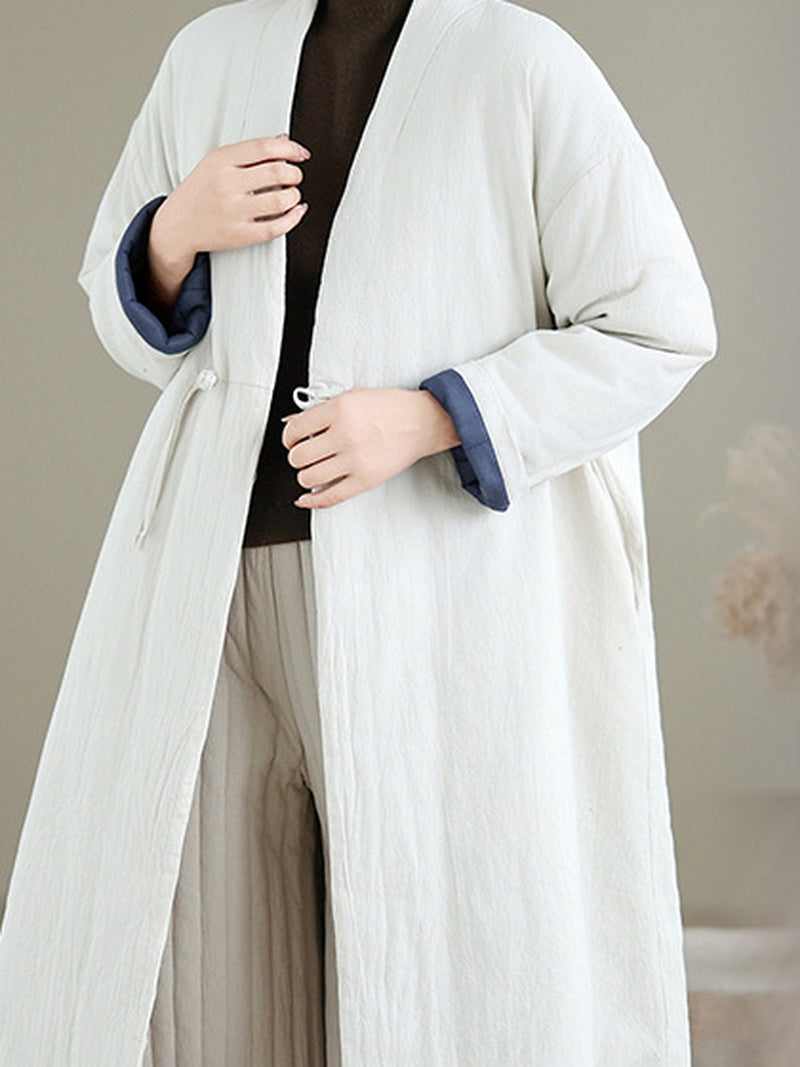 Winter Stylish Weekend V-Neck Padded Long Coat