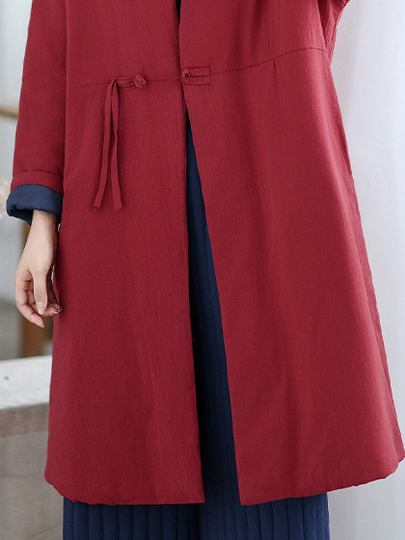 Winter Stylish Weekend V-Neck Padded Long Coat