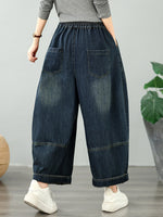 Weekend Wander Distressed Denim Harem Pants