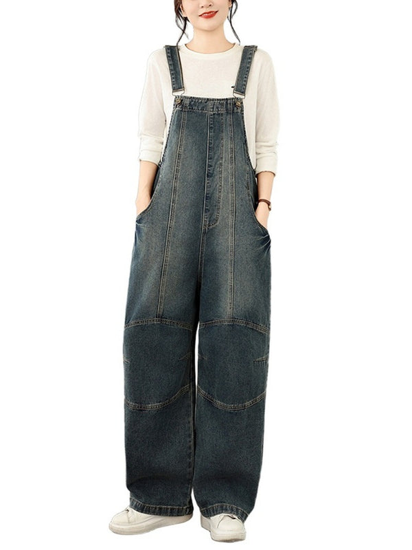 Vintage Weekend Patchwork Denim Overalls