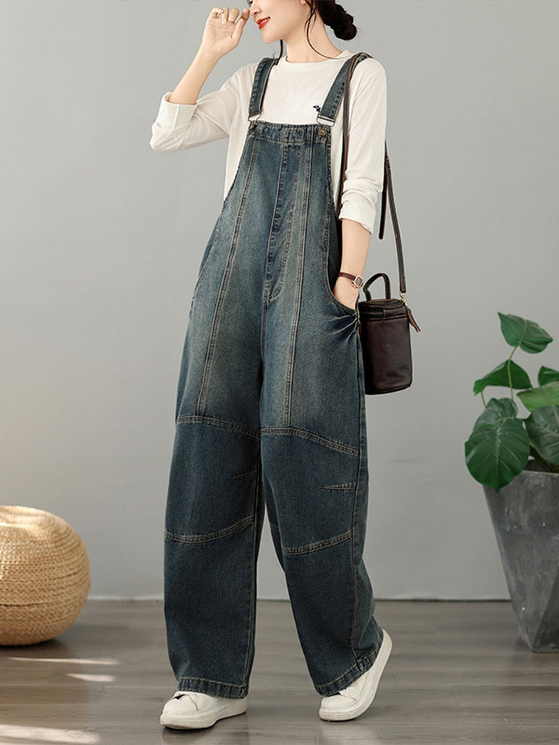 Vintage Weekend Patchwork Denim Overalls
