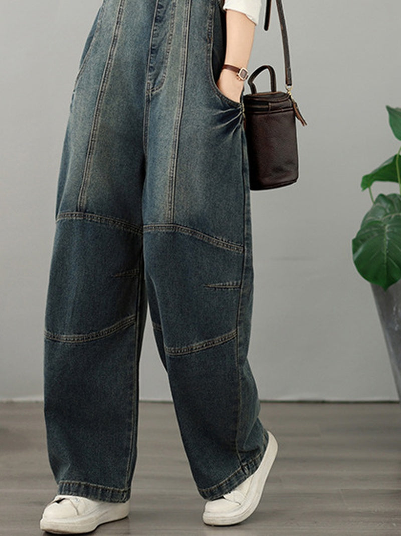 Vintage Weekend Patchwork Denim Overalls