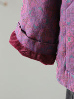 Retro Dreamy Style Fleece Lined Cotton Linen Coat for Women
