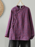 Retro Dreamy Style Fleece Lined Cotton Linen Coat for Women