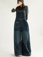 Retro Weekend Stylish Loose-Fit Denim Overalls
