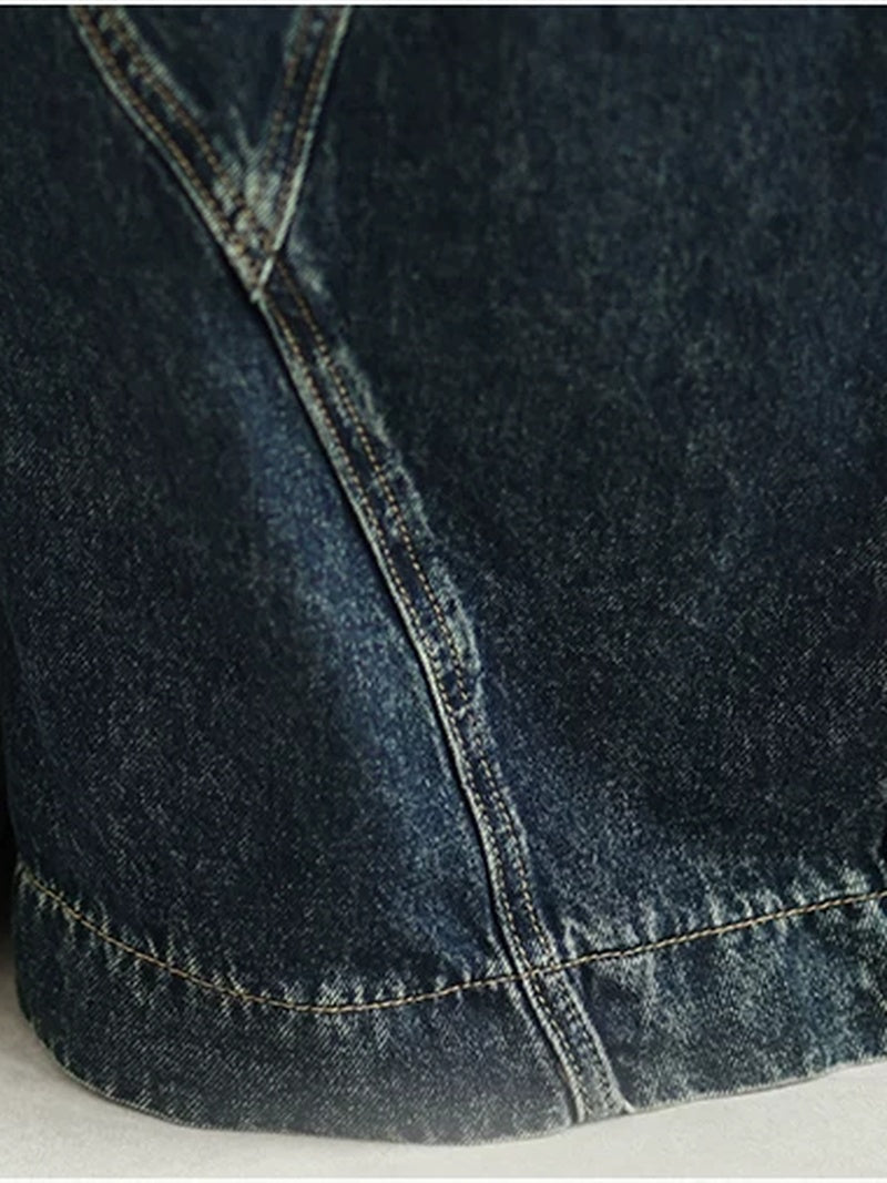 Retro Weekend Stylish Loose-Fit Denim Overalls