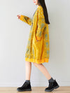 Crew Neck Printed Sweatshirt Dress