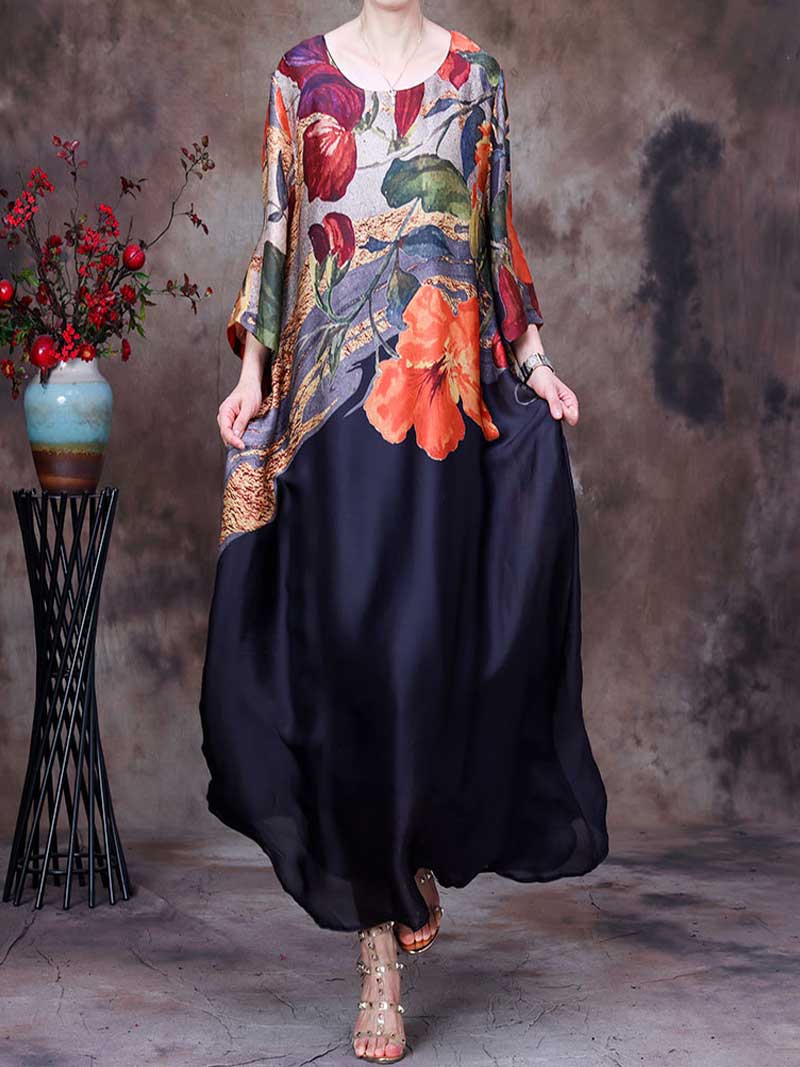 Eva trends maxi dress, Tencel dress, Polyester dress, Printed dress ...