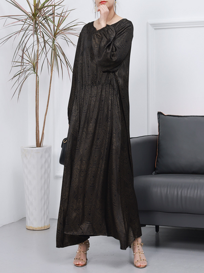 Womnen's Spring V-Neck Rayon Printing Dress