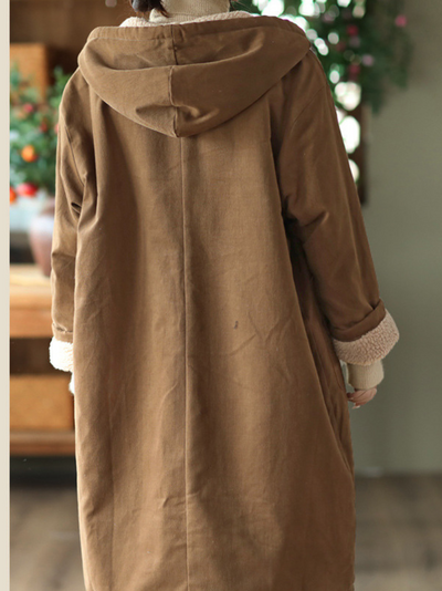 Women's Coffee Loose Hoodie Coat