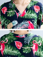 Feuilles de palmier et robe de Kaftan Flamingo Plus taille
