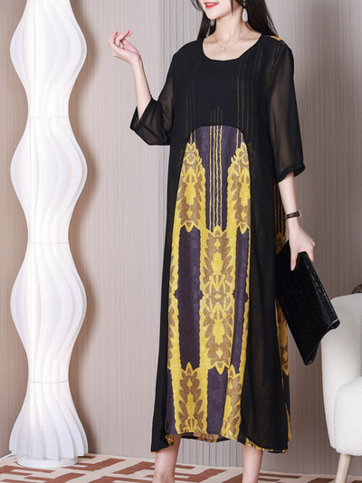 Women's Silk A-line Dress