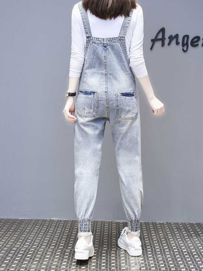 Dungarees cotton denim jeans ,vintage retro style overall, Adjustable straps, Double side pockets, Plain