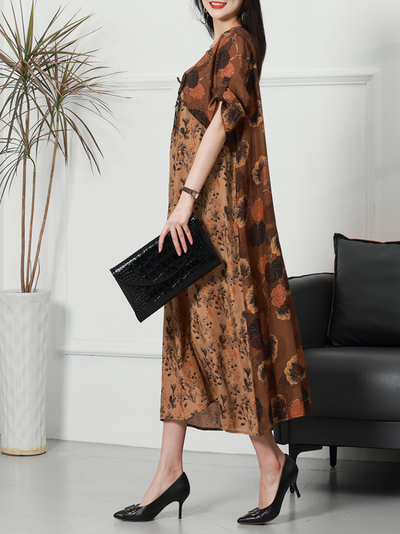 Women's Loose Waist Midi-Dress