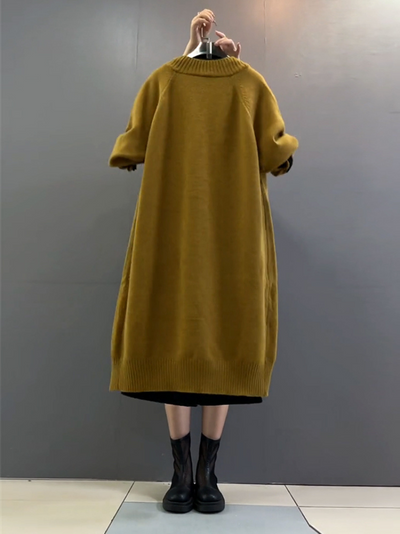 women's long yellow cardigan coat