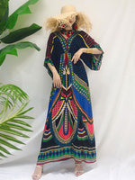 Tara Lee Retro Style Loose Bohemian Maxi Vestido
