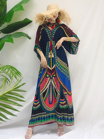 Tara Lee Retro Style Loose Bohemian Maxi Robe