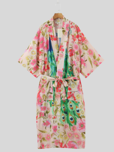 Women's Peacock Pink Kimono Jacket