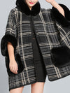 Feeling Fluffery Plaid Print Plus Size Cape Cardigan