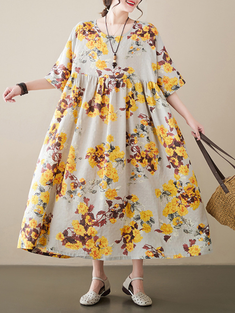 Women's Yellow Smock Dress