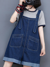 Women's Ripped Frayed Pockets Denim Shorts Romper Jumpsuit Dungarees