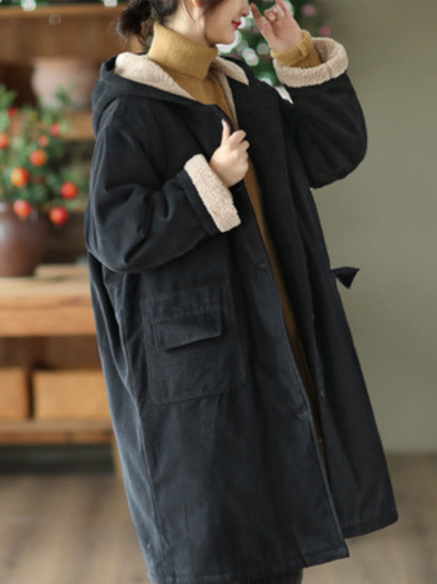 Women's Black Loose Coat
