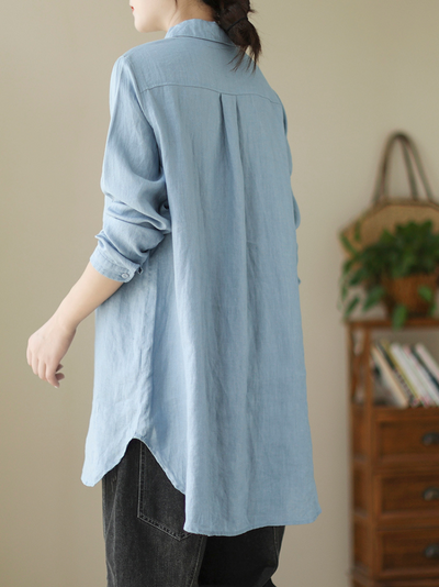 Women's Button  Shirt Top With Pocket
