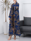 Women's Blue Front And Open kimono