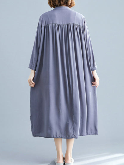 Ella es todo el vestido de camisa midi tiki