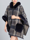 Feeling Fluffery Plaid Print Plus Size Cape Cardigan