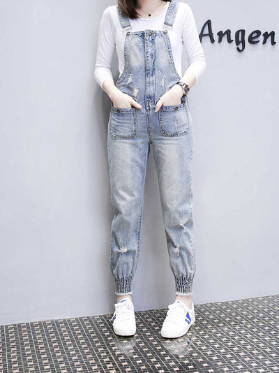 Dungarees cotton denim jeans ,vintage retro style overall, Adjustable straps, Double side pockets, Plain
